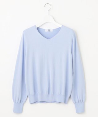 J.PRESS LADIES 【ご好評につき新色追加！・WEB限定カラーあり・洗える】PRINCE Vネック ニット サックスブルー系