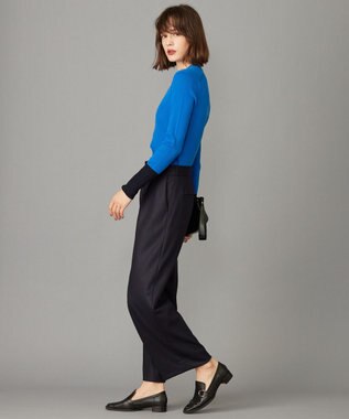 ICB 【洗える】 ウォッシャブルウールジャージー ワイドパンツ ネイビー系