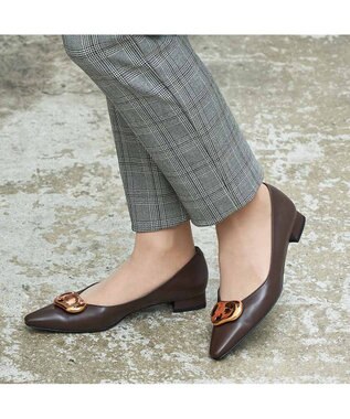 MODE ET JACOMO <MODE ET JACOMO>メタルフラットパンプス ダークブラウン