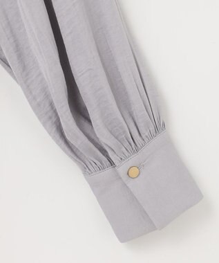 Feroux 【洗える】リボンタイ ブラウス スカイブルー系