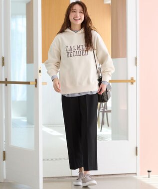 ANY 【洗濯機可能/サスティナブル】ロゴ裏起毛パーカー エクリュ