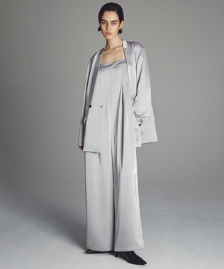 uncrave シャイニーダブルサテン ジャケット シルバーグレー