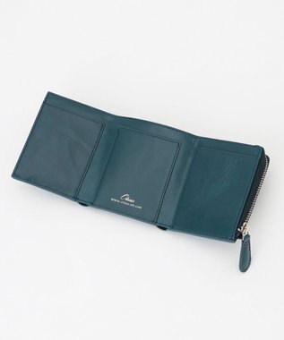 UNBILLION Otias オイルカウレザー三つ折りミニ財布 ブルー