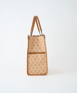 MIYABIYA LAQUOH クロス柄ジャガードトートバッグ S ベージュ