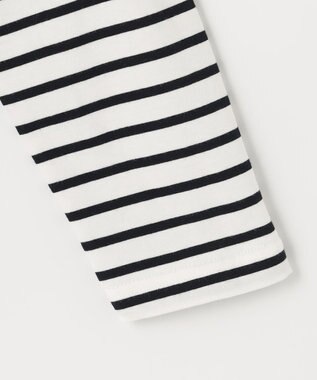 ANY KIDS セーラー襟付き 長袖 トップス オフ×ブラックボーダー