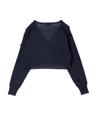 Green Parks ・ＡＮＤ　ＳＥＡＲＣＨ　メニーリボンカーディガン Navy