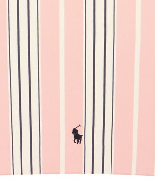 MOONBAT POLO RALPH LAUREN(ポロ ラルフローレン) 折りたたみ傘 ソフトストライプ ポロポニー ワンポイント ピンク