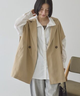 AMERICAN HOLIC 【花粉防止加工】サイドスリットベスト Beige