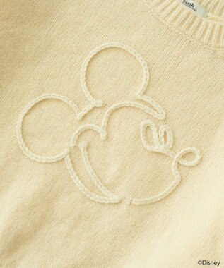 earth music&ecology 【予約】Disney/ミッキーコード刺繍ニットプルオーバー アイボリー