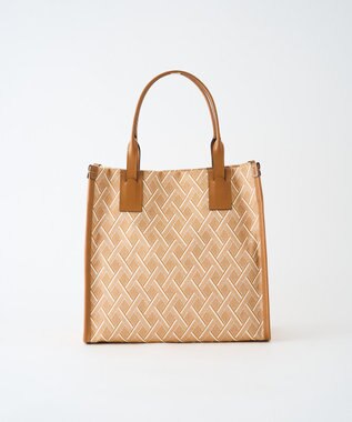 MIYABIYA LAQUOH クロス柄ジャガードトートバッグ S ベージュ