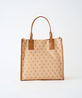 MIYABIYA LAQUOH クロス柄ジャガードトートバッグ S ベージュ