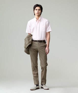 J.PRESS MEN 感動！？上品な見た目に着心地抜群なセットアップ【MECHANICAL】【超軽量 / 清涼感 / 洗える】ハイパワーストレッチ リネンルックパンツ ベージュ系