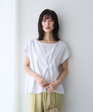 YECCA VECCA ピン付きドレープカットソー Off White