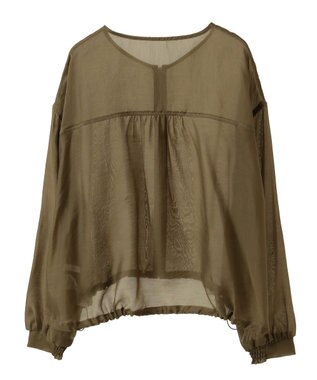 AMERICAN HOLIC ノーカラーシアーＺＩＰブルゾン Ecru