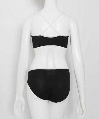 WEGO 【ブラトップ＆ショーツセット】Liliane　Ciel　フェザーラメ ブラック