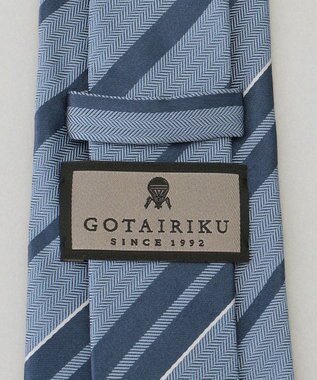 GOTAIRIKU  GOTAIRIKU別注【日本製】シルク ネクタイ_レジメンタル柄 サックスブルー×ブルー