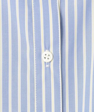 J.PRESS LADIES L 【洗える・接触冷感・UVケア】エステネージュストライプ シャーリング  ブラウス サックスストライプ系