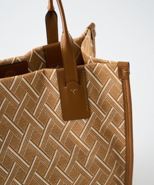 MIYABIYA LAQUOH クロス柄ジャガードトートバッグ S ベージュ