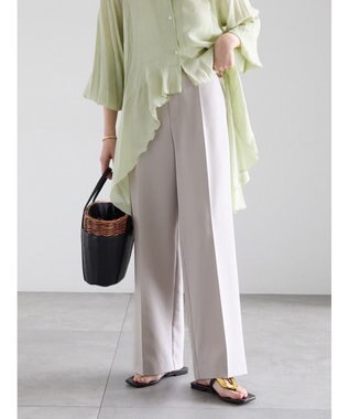 Te chichi 【雑誌掲載アイテム】ダブルクロスイージーワイドパンツ グレー