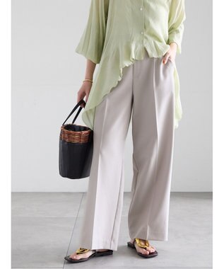 Te chichi 【雑誌掲載アイテム】ダブルクロスイージーワイドパンツ グレー