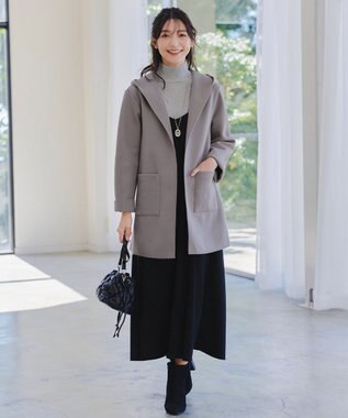 Tiaclasse 【洗える】スパンコールハイネックリブニットトップス グレー