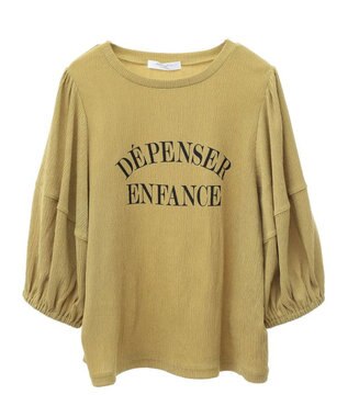 Green Parks ランタンスリーブ表面カットロゴプルオーバー Yellow