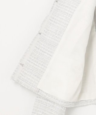 組曲 S 【KUMIKYOKU NAVY】ラメループモールツイード ジャケット ライトグレー系