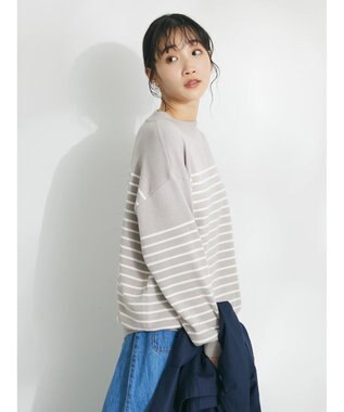 CRAFT STANDARD BOUTIQUE パネルボーダーニットプルオーバー Beige