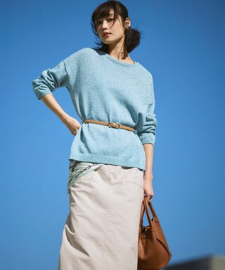 23区 【見上愛さん着用】オーバルバックル ベルト キャメル系