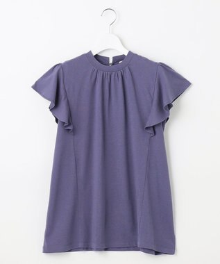 Feroux 【UVケア】スタンドカラーフレアスリーブ Ｔシャツ パープル系