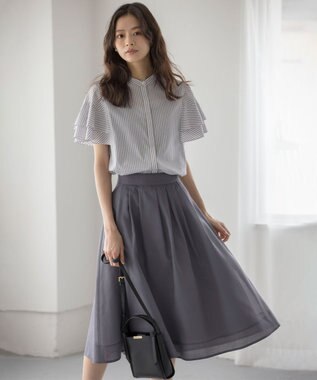 組曲 L カラーボイル フレアスカート グレー系