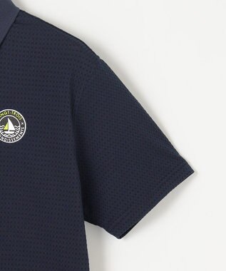 23区GOLF 【MEN】【ストレッチ性】ポリエステルサッカー 半袖ポロシャツ 涼感素材で肌離れGOOD ネイビー系
