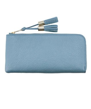 Atelier nuu 日本製 タッセルレザー loop ロングウォレットS スカイブルー