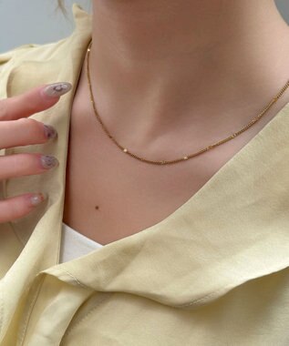 Phoebe 〈金属アレルギー対応〉ポイントチェーンステーションネックレス/ゴールド ゴールド