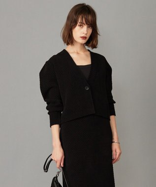 ICB L 【WEB限定カラーあり・洗える】 ジオメトリックパターン カーディガン ブラック系