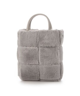 UNBILLION カシュカシュ cachecache / フェイクファーイントレチャートミニショルダー ライトグレー