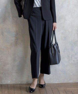 J.PRESS LADIES L 【洗える】ジョーゼットジャージー パンツ ブラック系