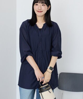 AMERICAN HOLIC シアーウエストドロストロングシャツ Dark Navy