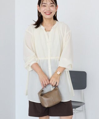 AMERICAN HOLIC シアーウエストドロストロングシャツ Ivory