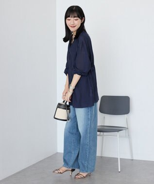 AMERICAN HOLIC シアーウエストドロストロングシャツ Dark Navy