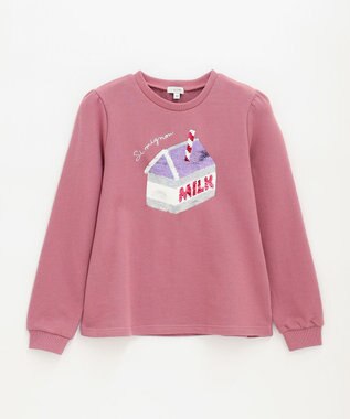 ANY KIDS ミラクルスパンコール トレーナー ピンク×家