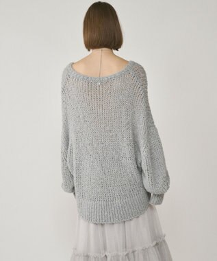 GRACE CONTINENTAL スパンコール畦ニットトップ グレー