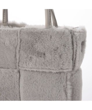 UNBILLION カシュカシュ cachecache / フェイクファーイントレチャートミニショルダー ライトグレー