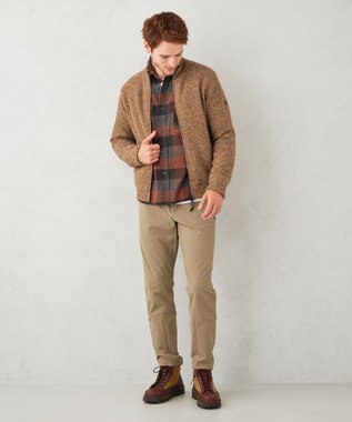 JOSEPH ABBOUD MOUNTAIN 【UNISEX】総裏フルZIP ニットブルゾン キャメル系