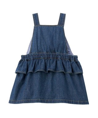 MIKI HOUSE HOT BISCUITS ワンポイントデニムジャンパースカート＆ワンポイントトレーナーギフトセット【BOX付き】 サーモンピンク