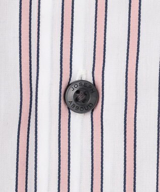JOSEPH ABBOUD 【キングサイズ・ストレッチ・イージーケア・JAPANファブリック】ストライプストレッチ シャツ ローズ系1