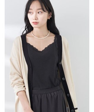 earth music&ecology ２ＷＡＹスクエア＆Vネックネックレースタンクトップ Black