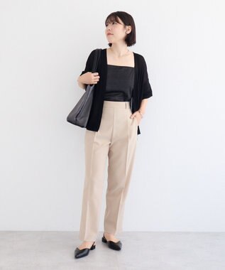 Green Parks 接触冷感七分袖カーディガン Black