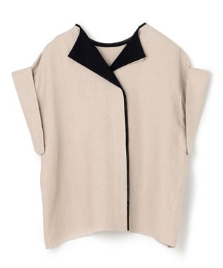 BEIGE， 【S-size】CHESTNUT / ノーカラーブラウス Flax