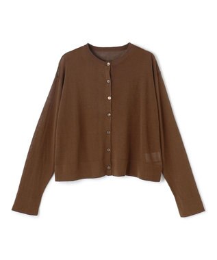 UNFILO L フロスティコットン  クロップド  カーディガン ブラウン